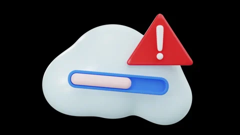3D Cloud Error Upload Failed Connection Problem Animation, Alpha Channel Stock Footage 312625306