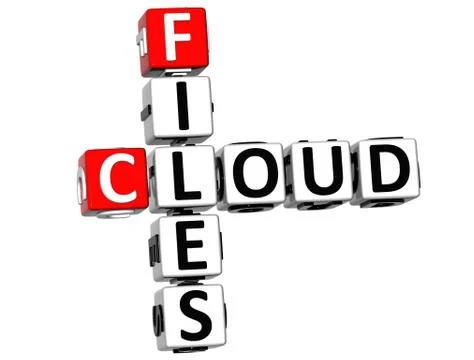 3d cloud files crossword Illustrazione stock
