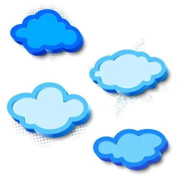 3d cloud frames Illustrazione stock