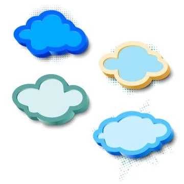 3d cloud frames Stock Illustration