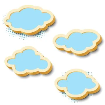 3d cloud frames イラスト素材
