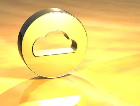 3d cloud gold sign Stock Illustration
