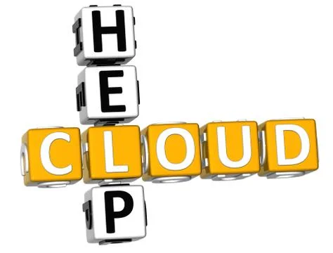 3d cloud help crossword Stock Illustration