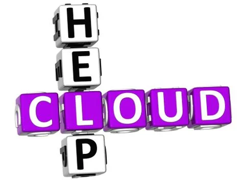 3d cloud help crossword Stock Illustration