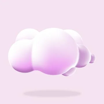 3d cloud isolated background. Render soft round cartoon fluffy cloud icon. .. Stock Illustration