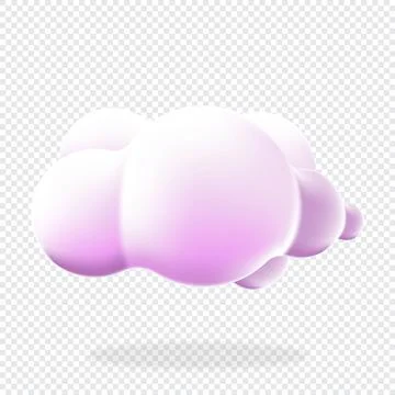 3d cloud isolated background. Render soft round cartoon fluffy cloud icon. .. Illustrazione stock