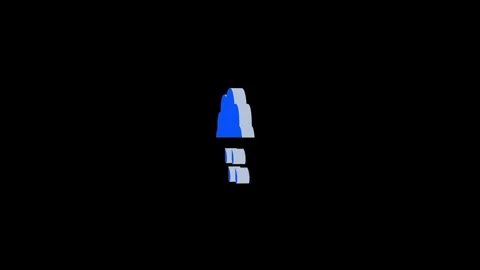 3d cloud rain logo icon loopable rotated blue color animation on Stock Footage 269495348