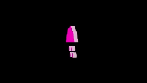 3d cloud rain logo icon loopable rotated pink color animation on Stock Footage 269495357