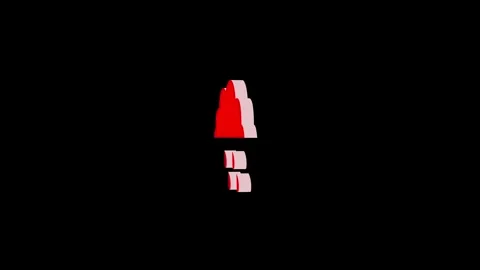 3d cloud rain logo icon loopable rotated red color animation on Stock Footage 269495362