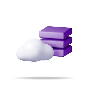 3d Cloud Server Isolated on White. Stock Illustration