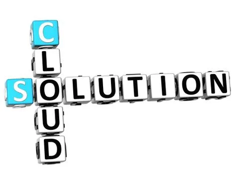 3d cloud solution crossword Stockillustratie