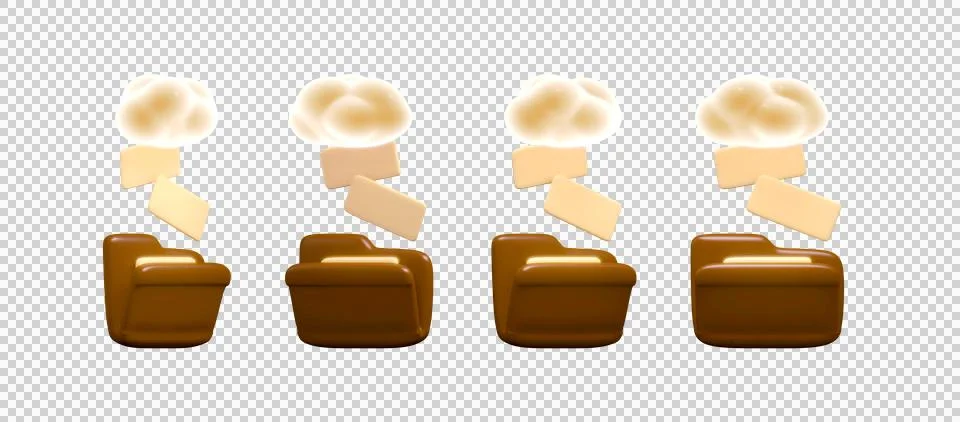 3D Cloud Storage Folder Icon, Stock Illustration
