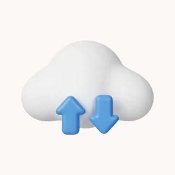 3d Cloud storage icon. Technology security. Cloud computing. icon isolated on Stock Illustration