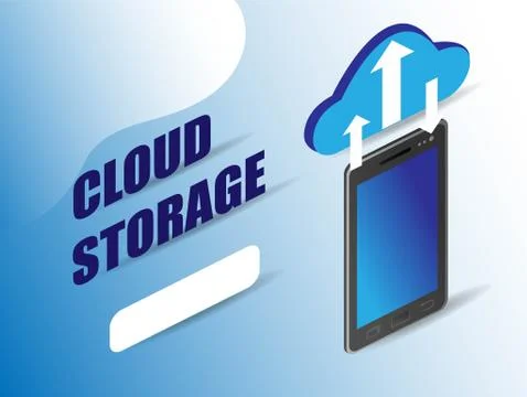 3d cloud storage for marketing design. Data management. Banner, poster templa Stock Illustration