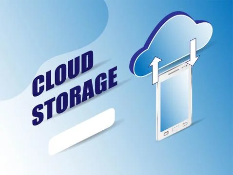 3d cloud storage for marketing design. Data management. Banner, poster templa Stock Illustration
