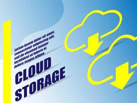 3d cloud storage for marketing design. Data management. Banner, poster templa Stock Illustration