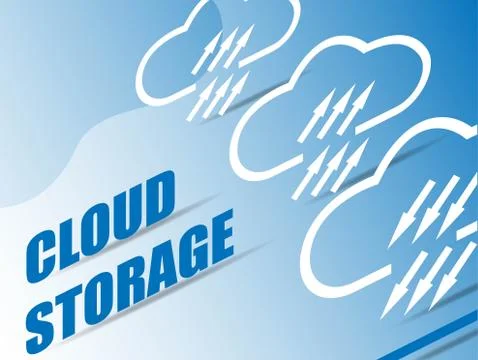 3d cloud storage for marketing design. Data management. Banner, poster templa Stock Illustration