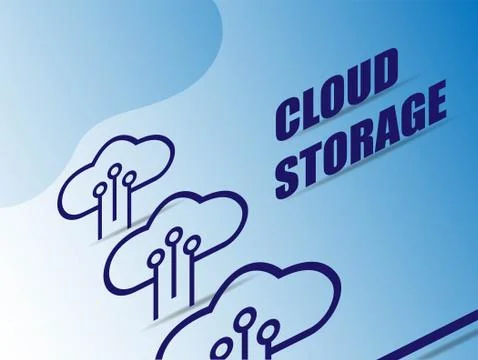 3d cloud storage for marketing design. Data management. Banner, poster templa 스톡 일러스트