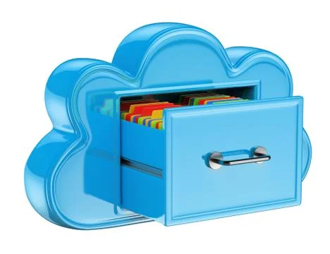 3d cloud storage services concept Stockillustratie