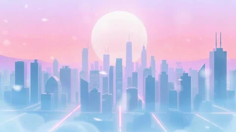 3D Cloud Style Cartoon City cartoon background! clean Video stock 330321377