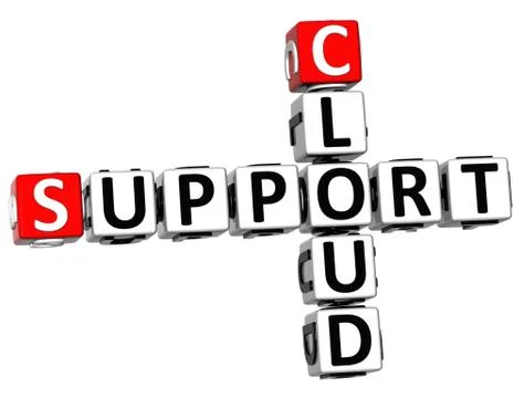 3d cloud support crossword Stock Illustration