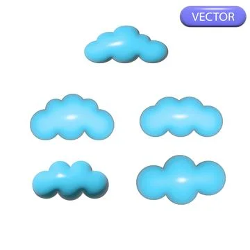 3d cloud vector for design, printing, social networks Stock Illustration