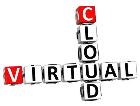 3d cloud virtual crossword Stock Illustration