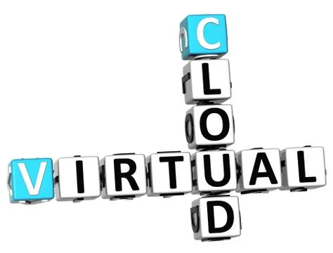 3d cloud virtual crossword Stock Illustration