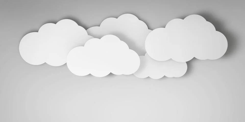 3d clouds on a blue background Stock Illustration