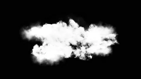 3D Clouds Moving over Black Background Loop Green Screen timelapse, time-lapse Stock Footage
