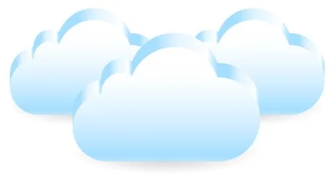 3d Clouds. Overlapping cloud shapes. Eps 10 vector. 스톡 일러스트