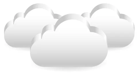 3d Clouds. Overlapping cloud shapes. Eps 10 vector. Ilustración de archivo