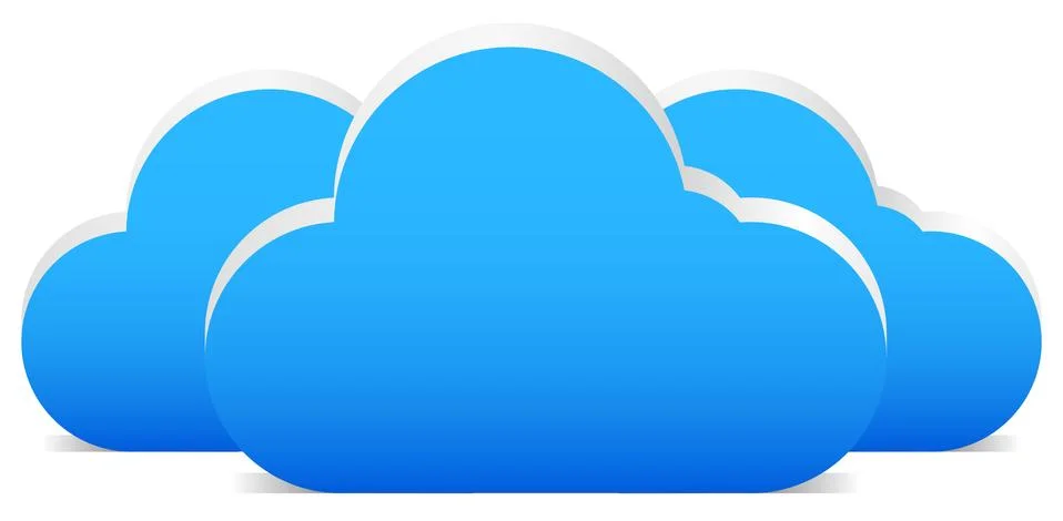 3d Clouds. Overlapping cloud shapes. Eps 10 vector. 스톡 일러스트