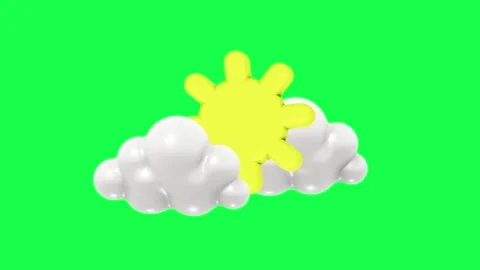 3D clouds swaying and the sun turning around with a green screen background 스톡 동영상 315757847