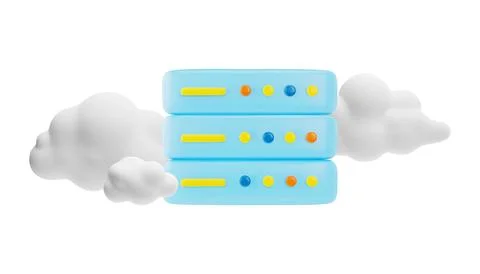 3D clouds with weather forecast widget template, vector cartoon environment Illustrazione stock