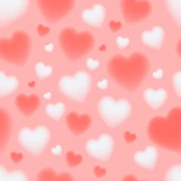 3d cloudy heart seamless pattern background Illustrazione stock