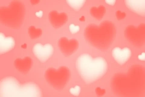 3d cloudy red and white heart background Stock Illustration