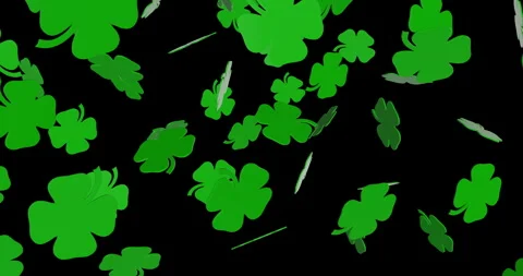 3D Clovers falling slow motion animation Stock Footage 241659168