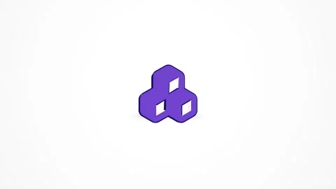 3D Clustered Geometric Cubes Icon Animated Loop on White Background 4K Stock Footage 347651017