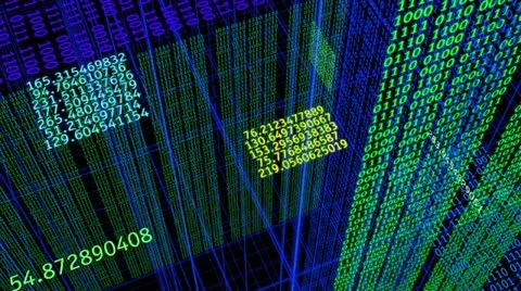 3D Code Grid Stock Footage 14042126