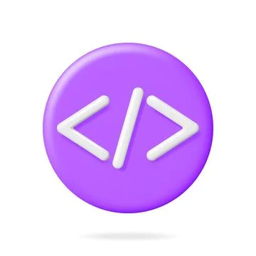 3d Code Icon Isolated on White Stock Illustration