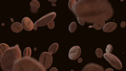 3D Coffee Beans Falling Background Stock Footage 283883489
