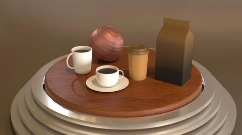 3d coffee cup, boxes packaging, glass, and mug mock up Stock Illustration