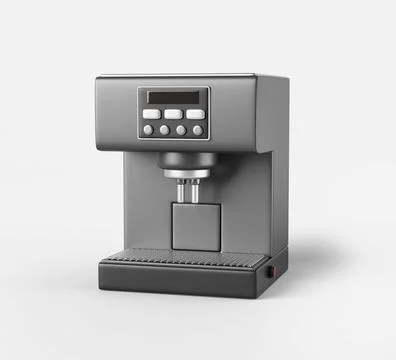 3d coffee machine isolated on white background. Automatic espresso and Stock Illustration