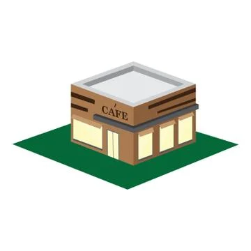 3D coffee shop Stock Illustration