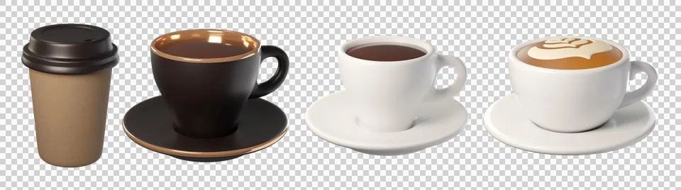 3d coffee with takeaway cup Stock Illustration