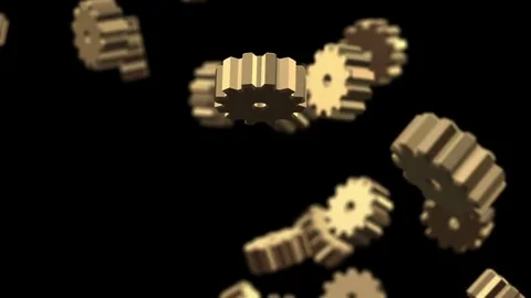 3d cog animation falling loop Stock Footage 75567992