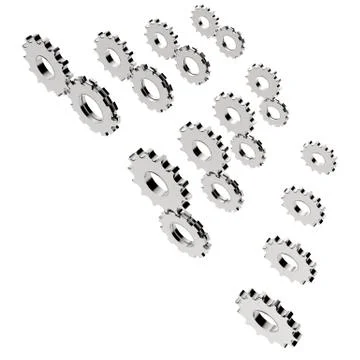 3d cog gear on white background Stock Illustration
