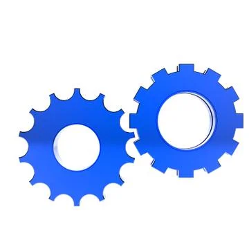 3d cog gear on white background Stock-Illustration