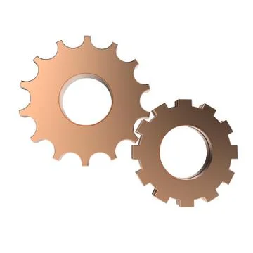 3d cog gear on white background Stockillustratie